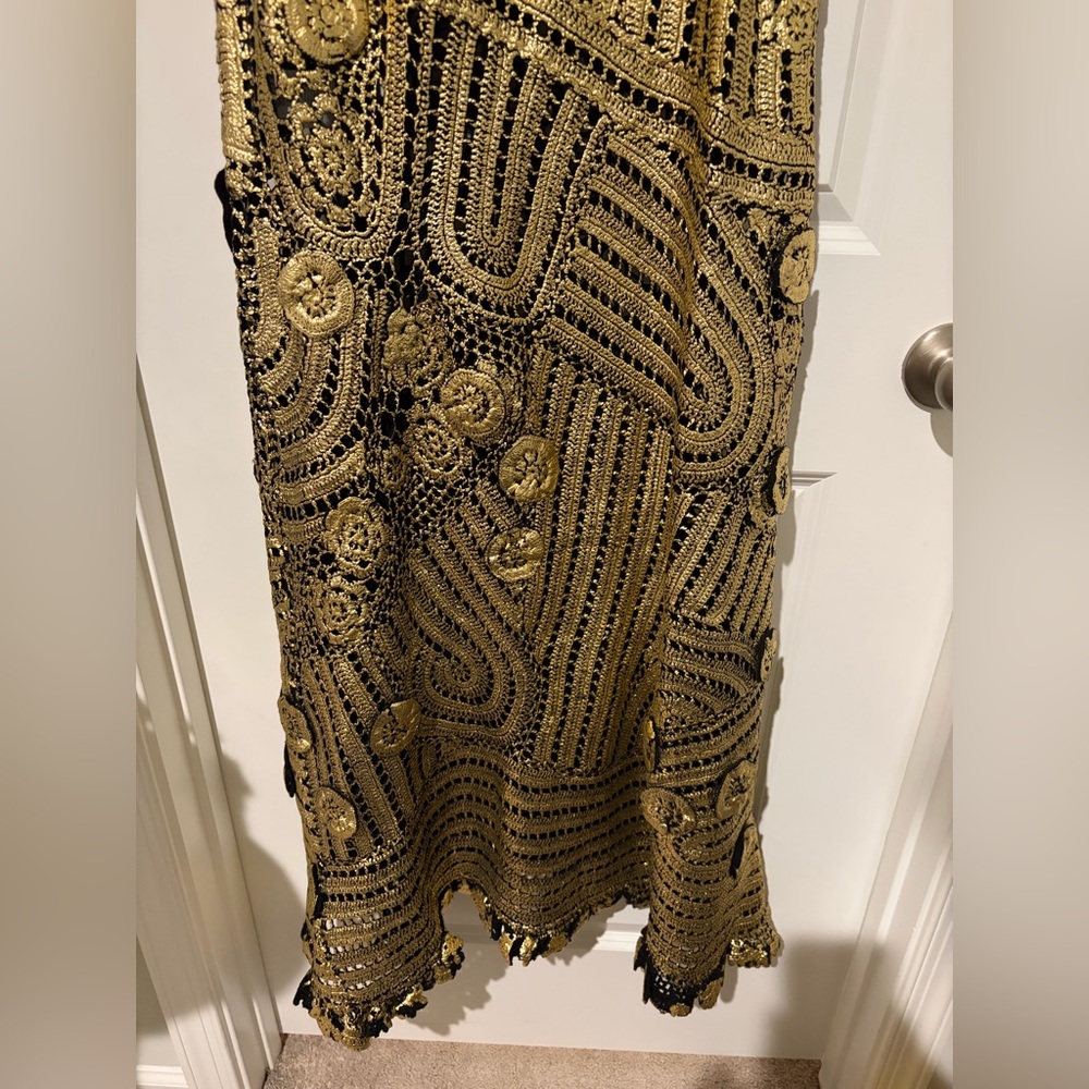 Ulla Johnson Evelyn Metallic Crochet Gown in Goldfoil - Picture 13 of 16